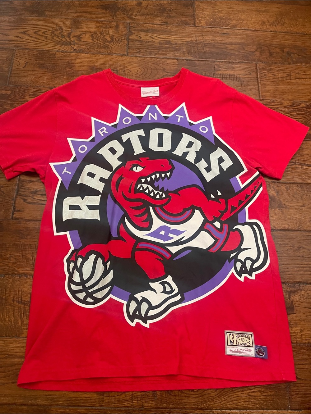 Mitchell & Ness Kids' Toronto Raptors Red Tee with Purple Accents